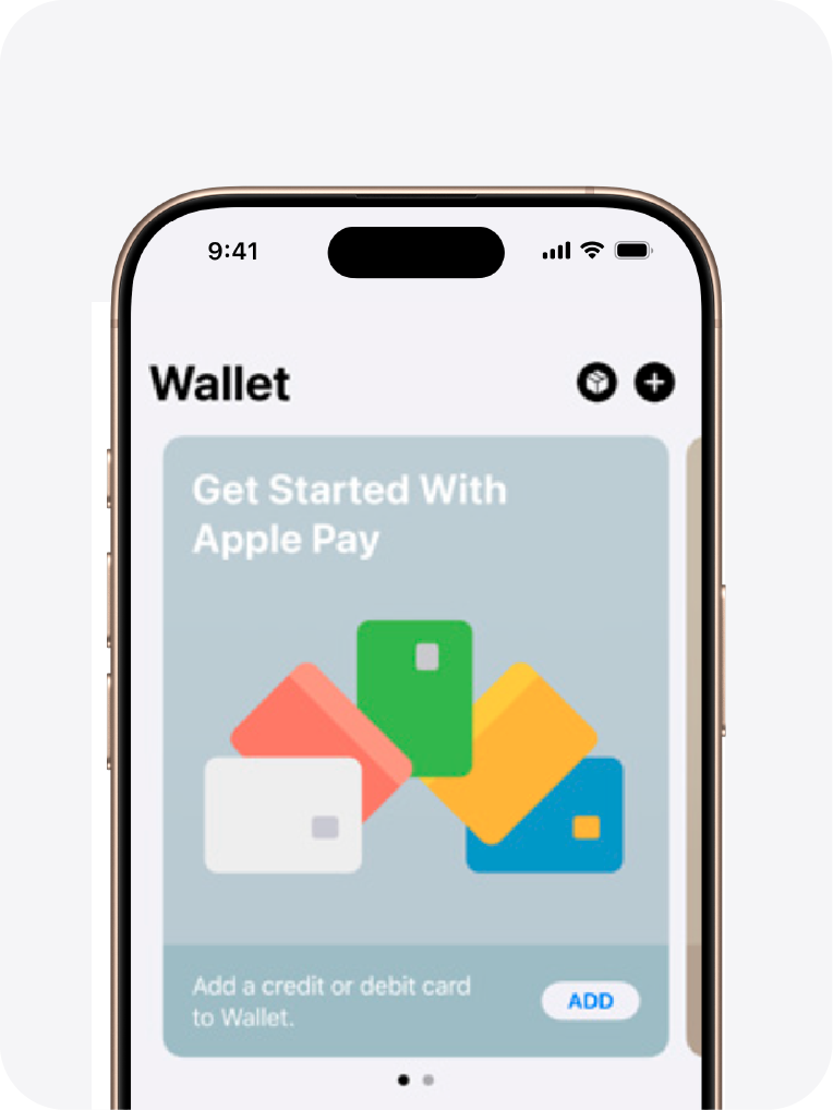 iPhone Wallet with Paysera Visa signature card on it