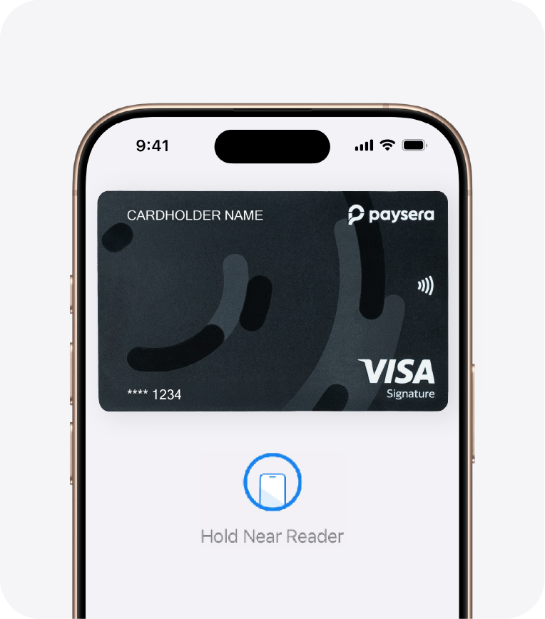 Shopping Online and In Apps using Paysera Visa Signatute card and apple pay